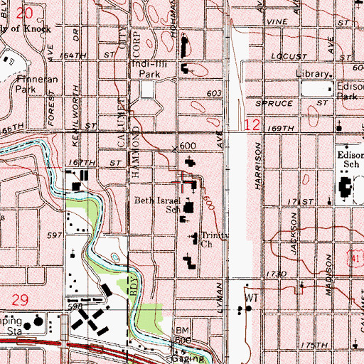 Topographic Map of Saint Demetrios Greek Orthodox Church, IN