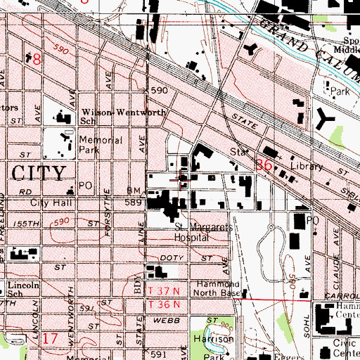Topographic Map of Saint Joseph Church, IN