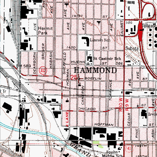 Topographic Map of Spanish United Pentecostal Church, IN