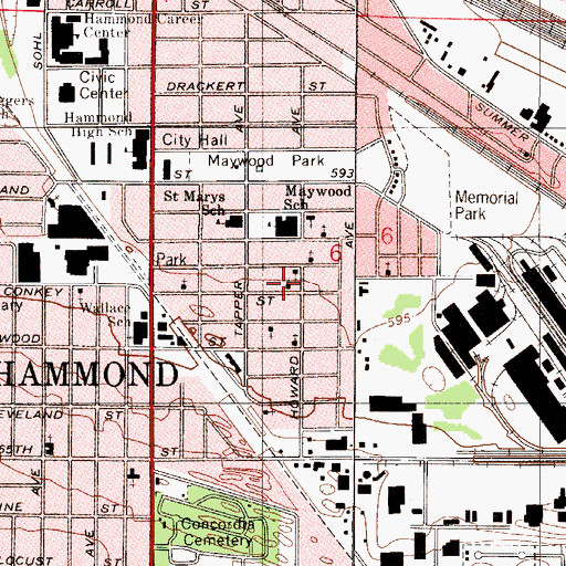 Topographic Map of Church of God in Christ, IN