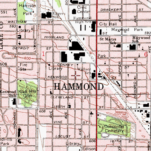 Topographic Map of Emmanuel Holiness Church, IN