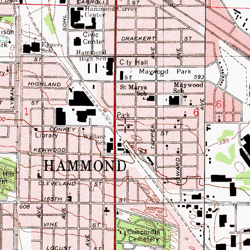 Topographic Map of Lighthouse Tabernacle (historical), IN
