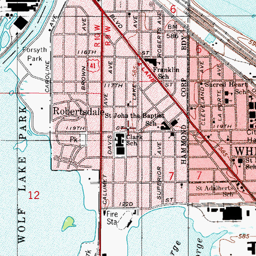 Topographic Map of Plymouth Congregational Church, IN