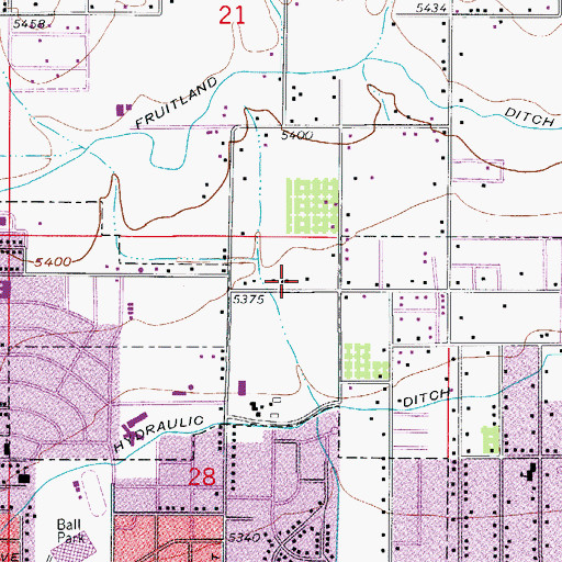 Topographic Map of KRLN-AM (Canon City), CO