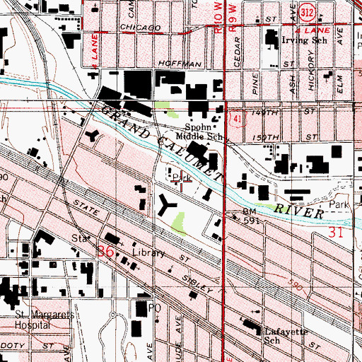 Topographic Map of Turner Park, IN
