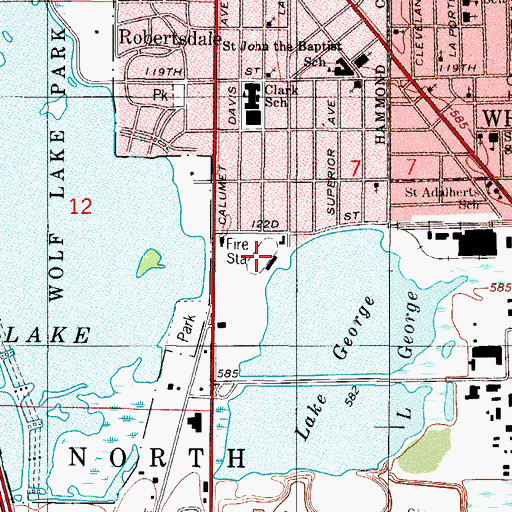 Topographic Map of G R Clark Athletic Field, IN