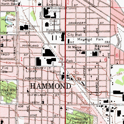 Topographic Map of Conkey Park, IN