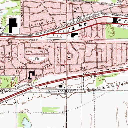 Topographic Map of Miracle Temple Church of God, IN