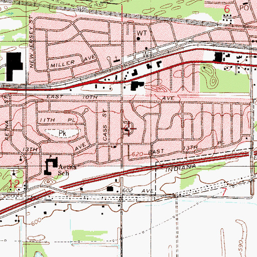 Topographic Map of Universal Church of the Nazarene, IN