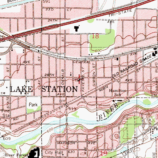 Topographic Map of Community Presbyterian Church, IN