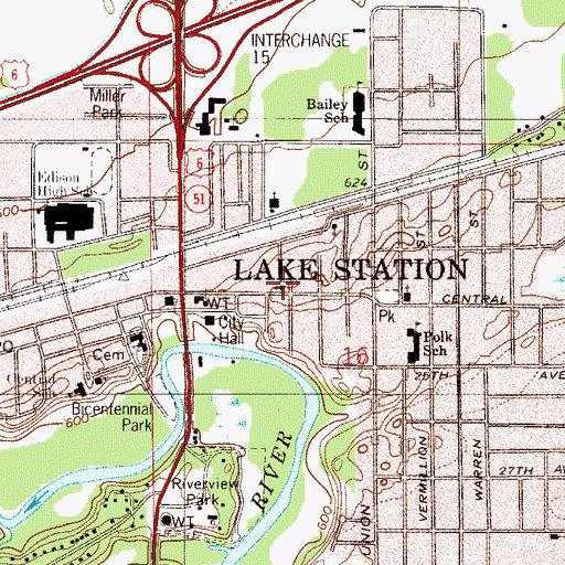 Topographic Map of Redeemer Lutheran Church, IN