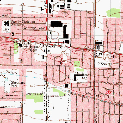 Topographic Map of The Church of Jesus Christ of Latter Day Saints, IN