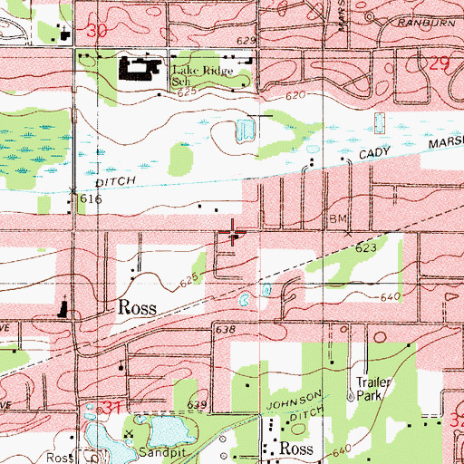 Topographic Map of Victory General Baptist Church, IN