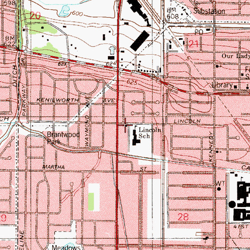 Topographic Map of First Church of Christ, IN