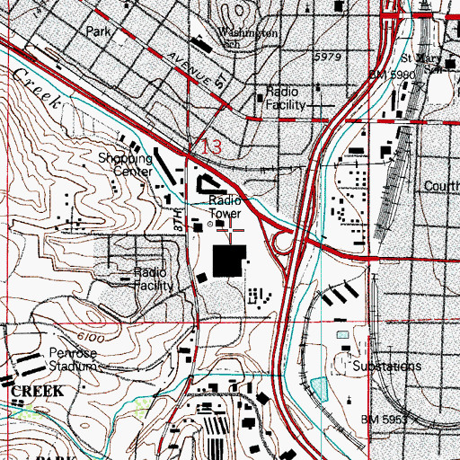 Topographic Map of KRDO-AM (Colorado Springs), CO