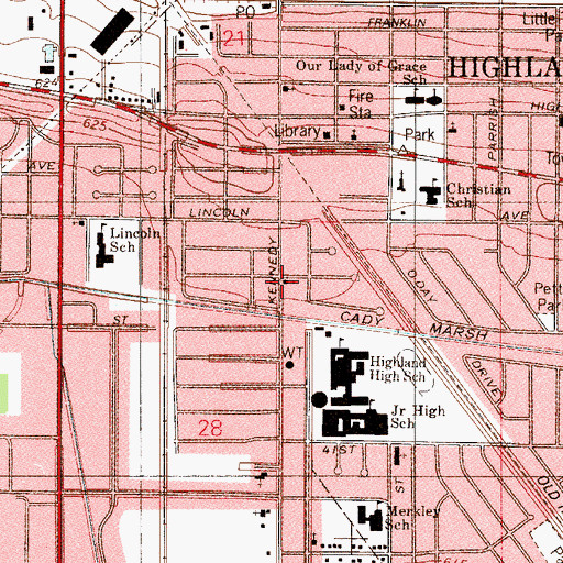 Topographic Map of Redeemer Lutheran Church, IN