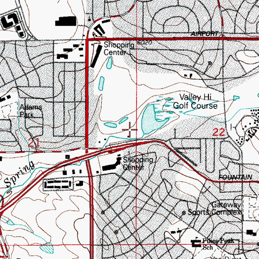 Topographic Map of KCMN-AM (Colorado Springs), CO