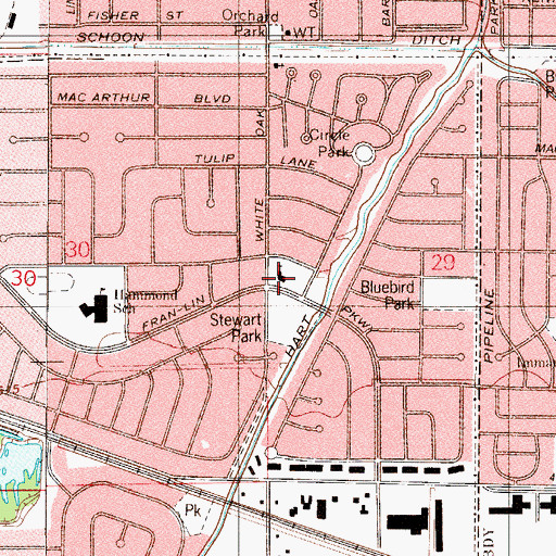 Topographic Map of Fair Meadows Community Church, IN