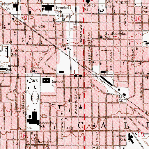 Topographic Map of Campbell Friendship House Community Center, IN