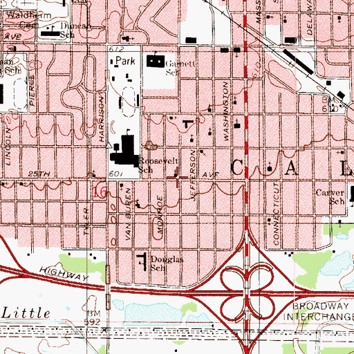 Topographic Map of Gary Fire Department Station 4, IN