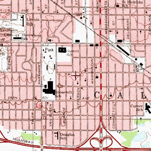 Topographic Map of Lake County Childrens Home, IN