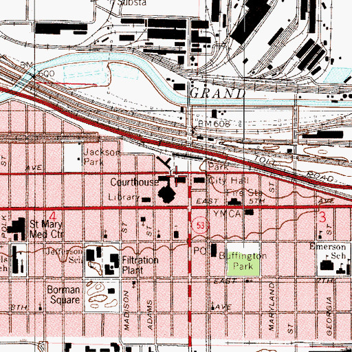 Topographic Map of Lake County Courthouse, IN