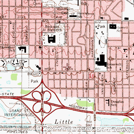 Topographic Map of Christ Temple, IN