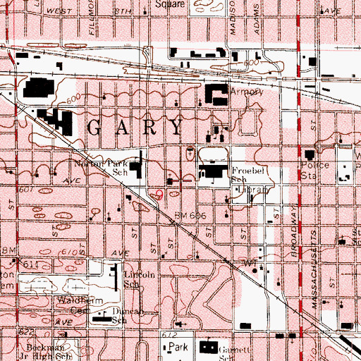 Topographic Map of Church of God in Christ, IN