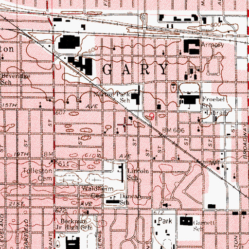 Topographic Map of Church of the Living God, IN