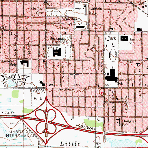 Topographic Map of Gary Tabernacle First Baptist Church (historical), IN