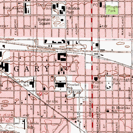 Topographic Map of Roumanian Orthodox Church (historical), IN