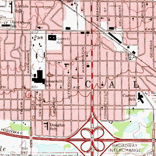 Topographic Map of Saint Lukes African Methodist Episcopal Zion Church (historical), IN