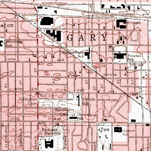 Topographic Map of Saint Mary's Russian Orthodox Church, IN