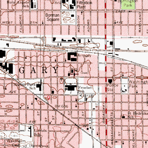 Topographic Map of Saint Michael's Greek Catholic Church (historical), IN