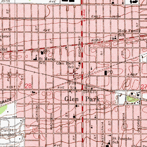 Topographic Map of Gospel Assembly Church, IN