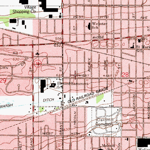 Topographic Map of Liberty Baptist Church, IN