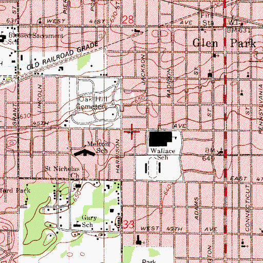 Topographic Map of Our Savior Lutheran Church, IN