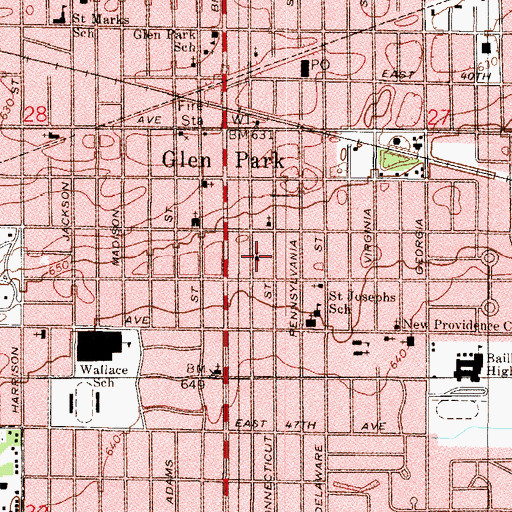 Topographic Map of Reorganized Church of Jesus Christ of Latter Day Saints, IN