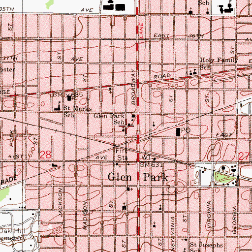 Topographic Map of Saint Clement Orthodox Church (historical), IN