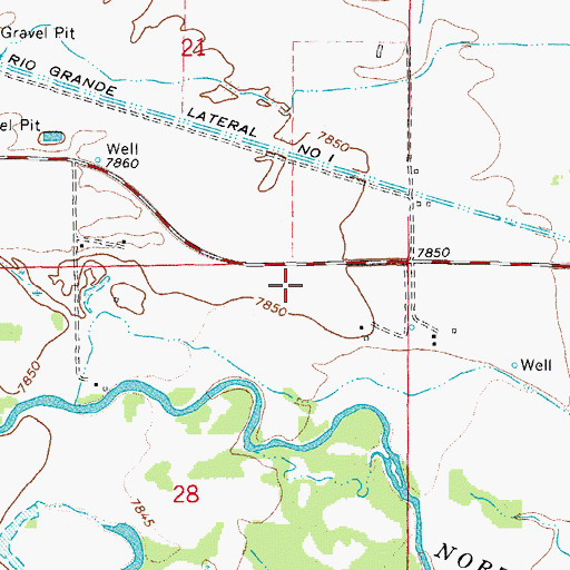 Topographic Map of KGCA-AM (Del Norte), CO