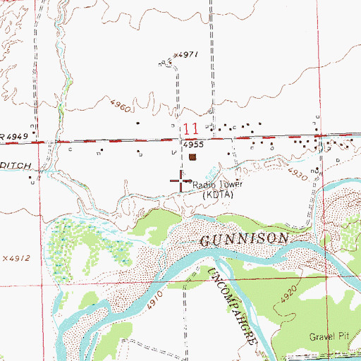 Topographic Map of KDTA-AM (Delta), CO