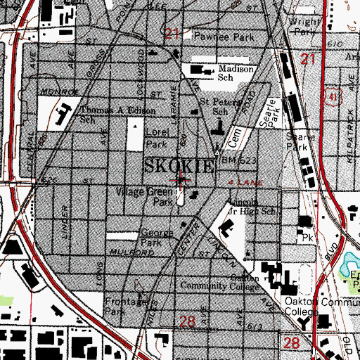 Topographic Map of Saint Peter's United Church of Christ, IL