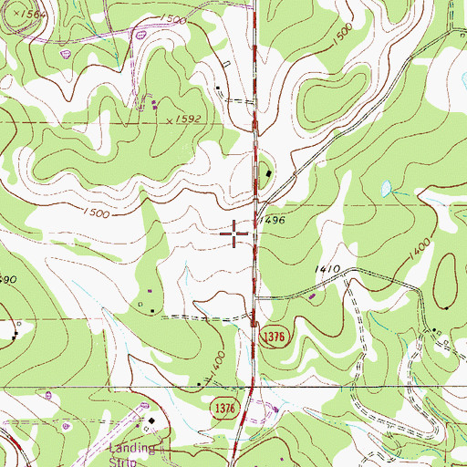 Topographic Map of Baptist Church, TX