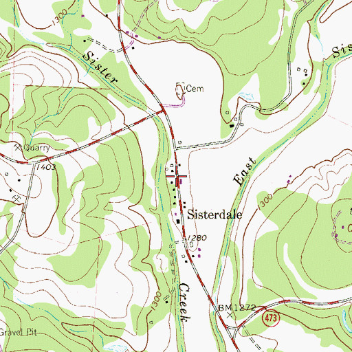 Topographic Map of Sisterdale Volunteer Fire Department, TX