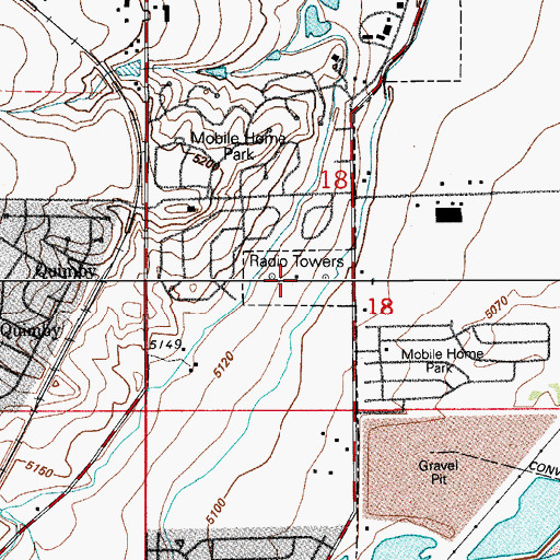 Topographic Map of KYGO-AM (Denver), CO