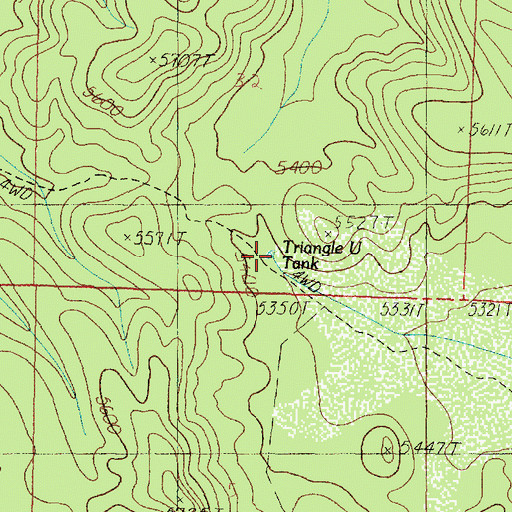Topographic Map of Triangle U Tank, AZ