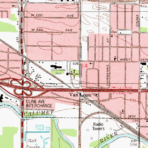 Topographic Map of Black Oak Picnic Grove, IN
