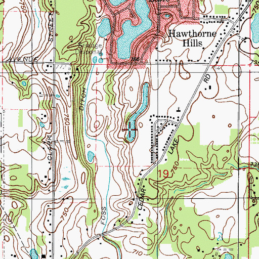 Topographic Map of Hidden Lake, IN