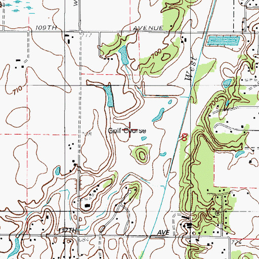 Topographic Map of Palmira Golf Course, IN