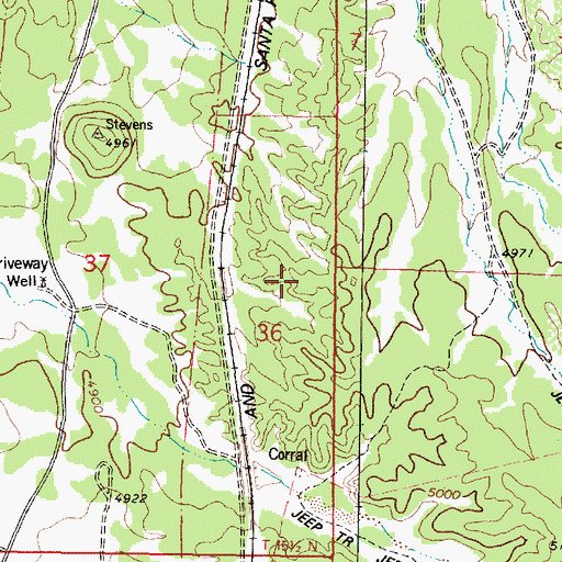 Topographic Map of Toohey Well, AZ